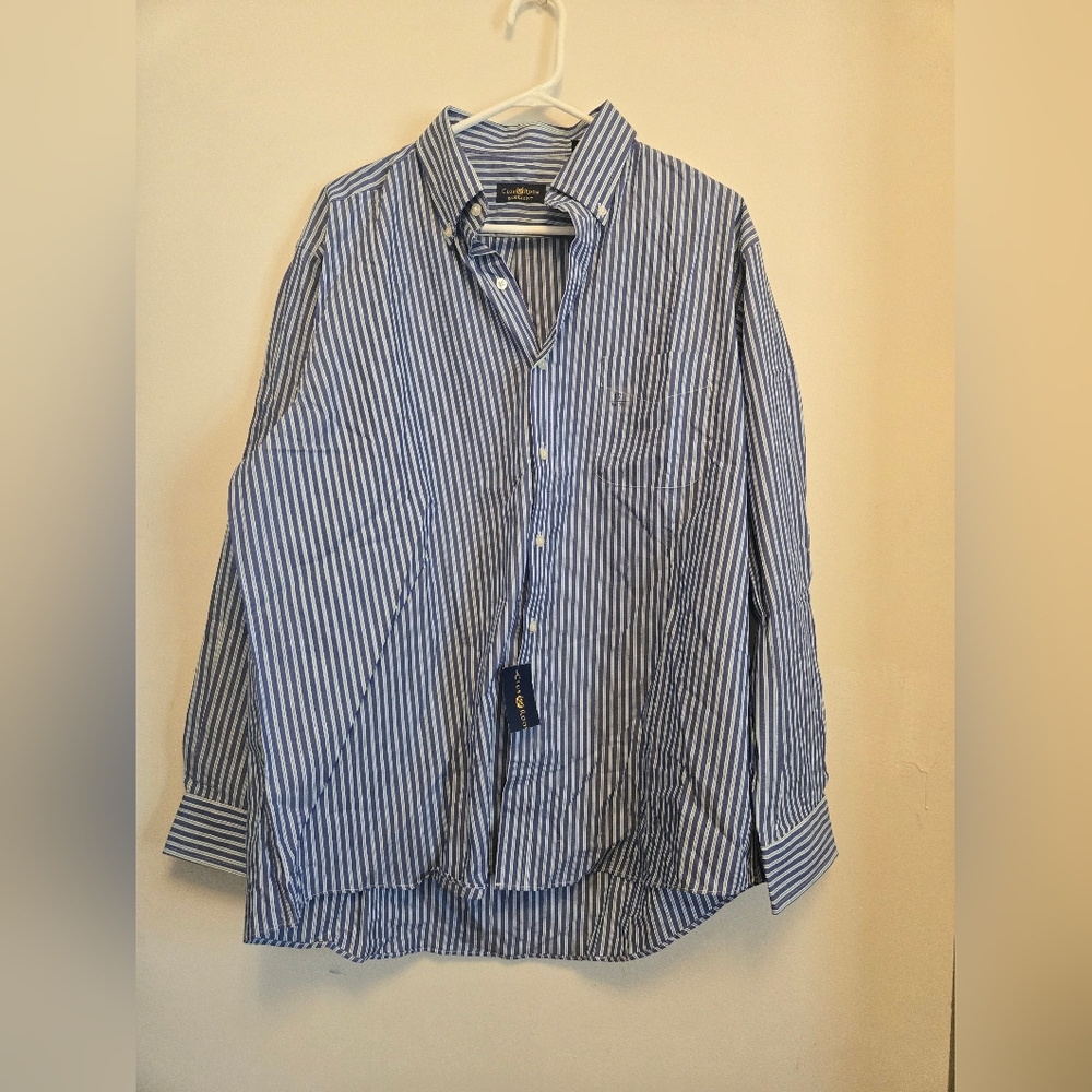 Men's Blue Green Striped Shirt